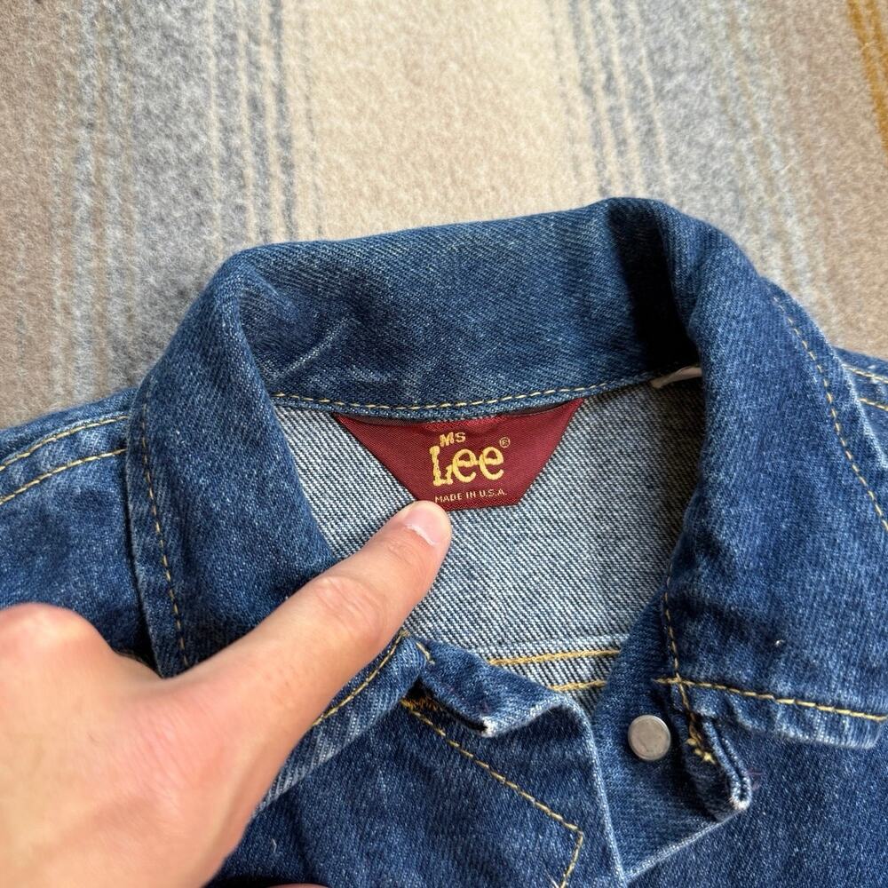 Vintage 80s Women’s MS Lee Denim Jacket Size 5/6 Made In USA - Picture 3 of 8